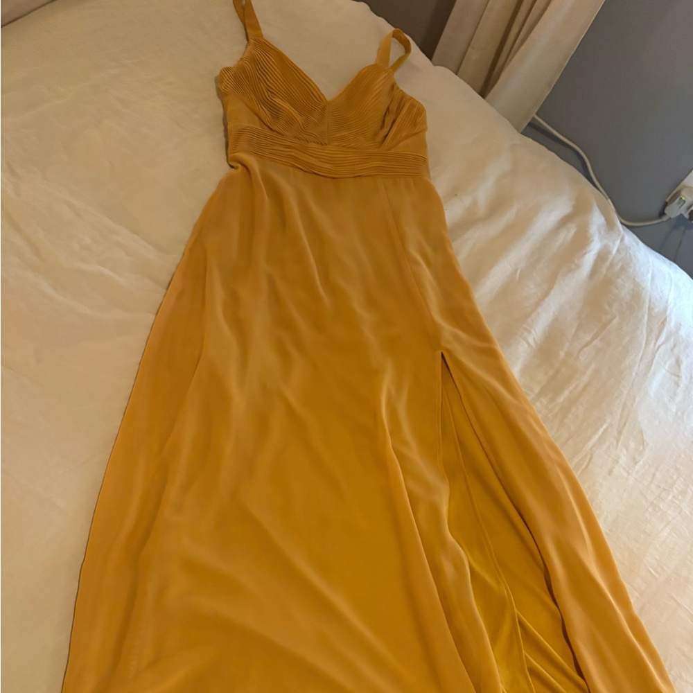 Elegant Mustard Yellow Evening Gown